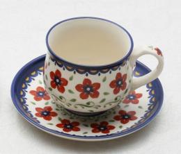 東欧テイストカップ&ソーサー《レッド》