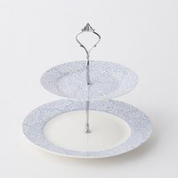 【希少】イギリスV&A製オリジナルのアラベスク柄ケーキスタンド2段