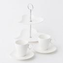 お菓子が一段と可愛く見える!ハートの2段ケーキスタンドセット(メレンゲカップ)