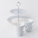 【希少】イギリスV&A製プレミアムティーセット『ケーキスタンド2段+マグカップ2客』