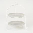 シルバーガラスプレート 2段ケーキスタンド(プレート2枚付)