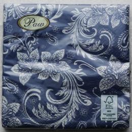 【Paw製】ネイビーカラー&ユリのデザイン★ポーランド製ペーパーナプキン20枚入