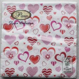 【Paw製】プチハート柄★ポーランド製ペーパーナプキン20枚入